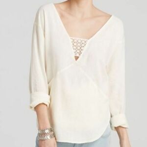 NEW! Free People Just Cruisin linen/rayon blend pullover top in Ivory XS